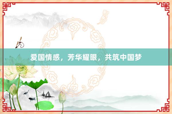 爱国情感，芳华耀眼，共筑中国梦
